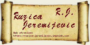 Ružica Jeremijević vizit kartica
